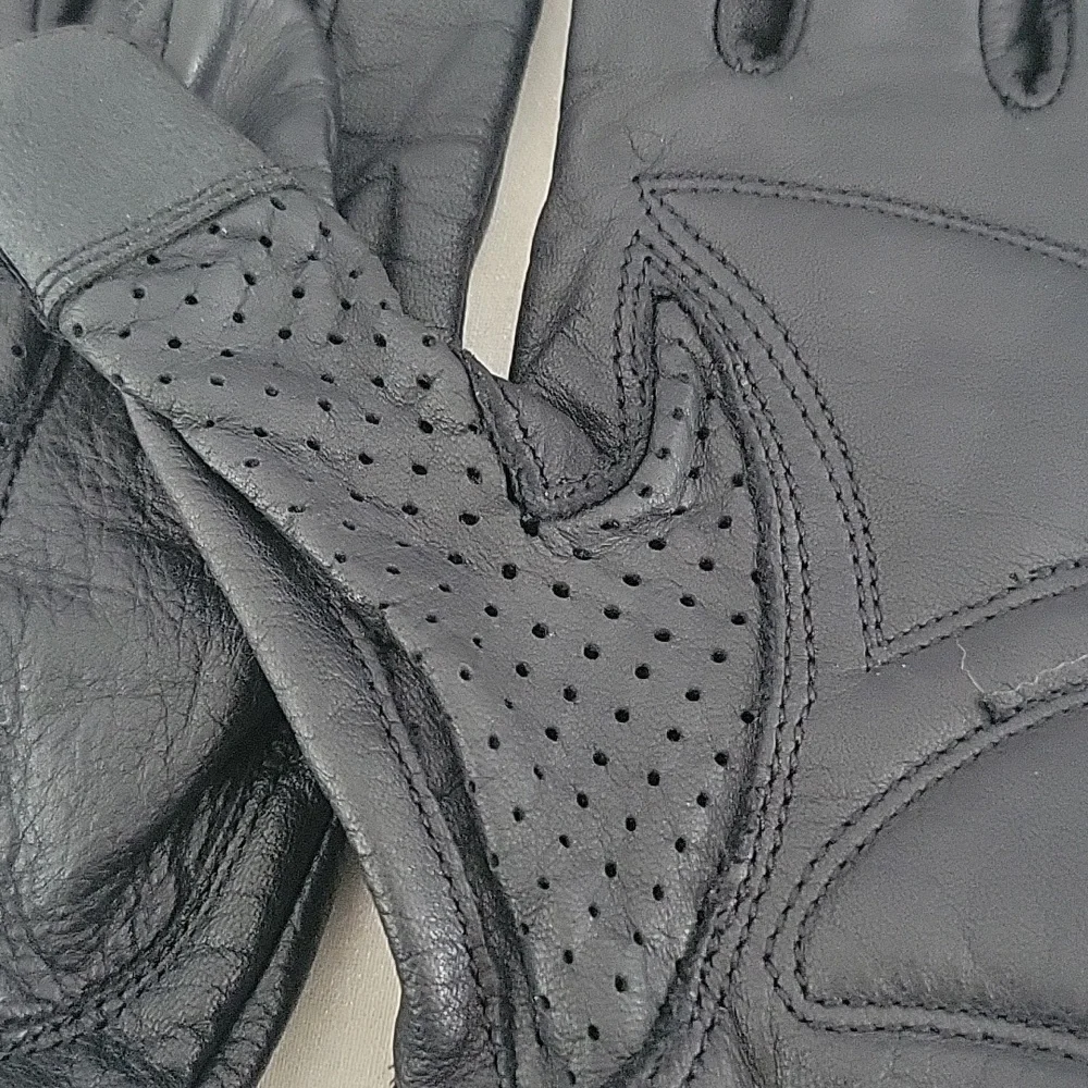 Harley Davidson Leather Gloves, Red/White/Black, Small